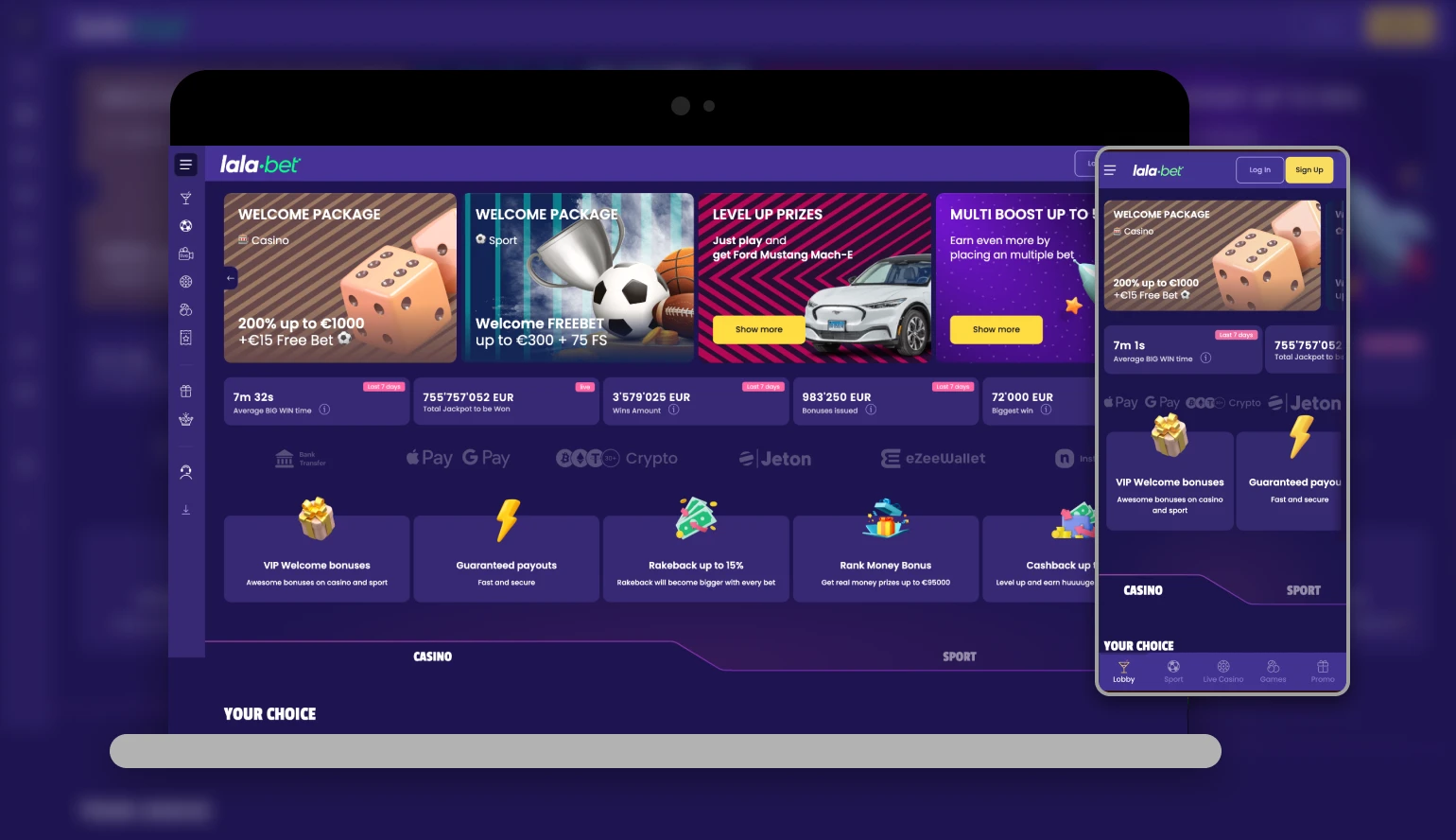 Лобби игр LalaBet Casino — слоты и игровые автоматы